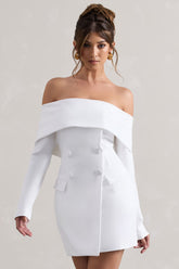 White Bardot Tailored Blazer Dress
